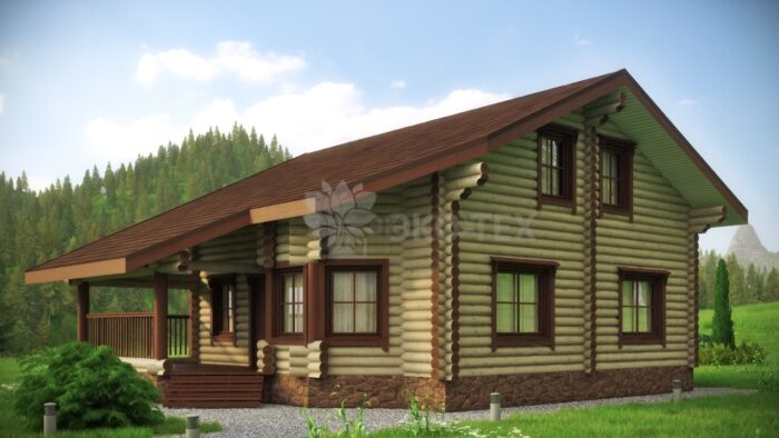 Проект дома Лесник оцилиндрованное бревно