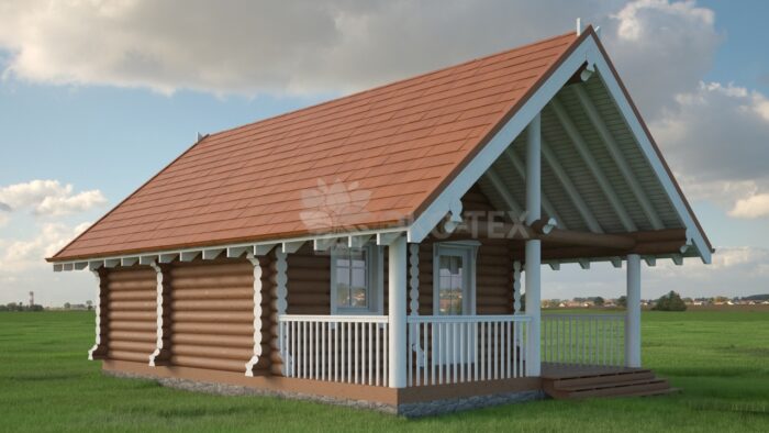 Проект бани Лиса оцилиндрованное бревно