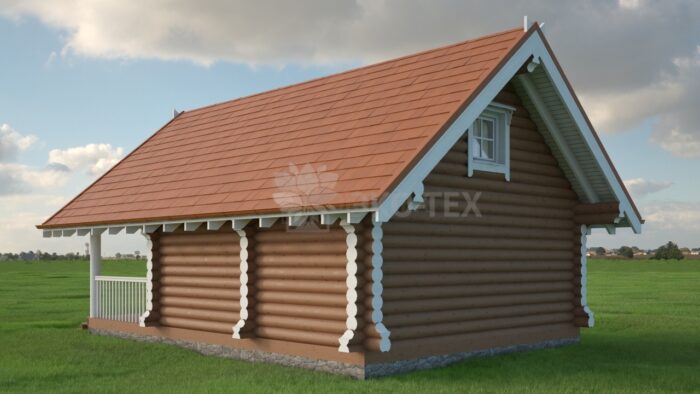 Проект бани Лиса оцилиндрованное бревно