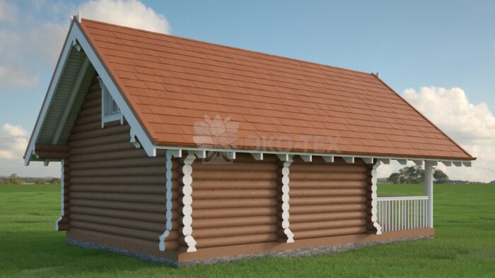 Проект бани Лиса оцилиндрованное бревно