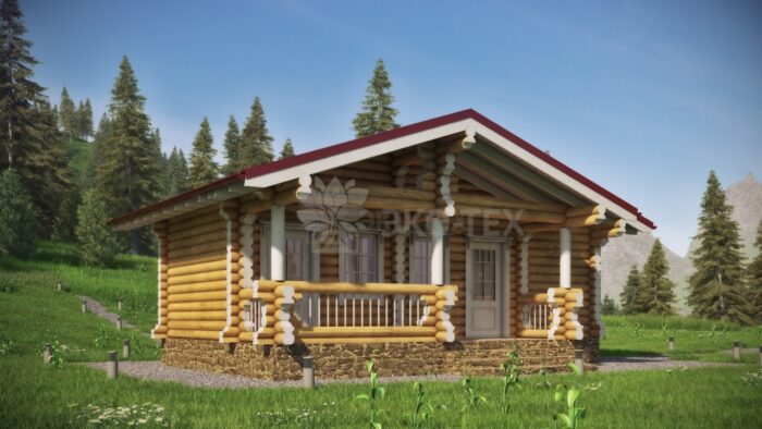 Проект бани Мадрид оцилиндрованное бревно