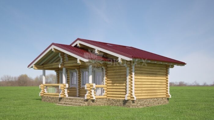 Проект бани Мадрид оцилиндрованное бревно