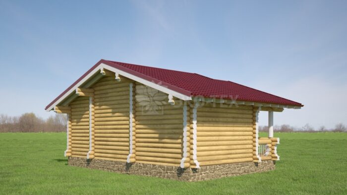 Проект бани Мадрид оцилиндрованное бревно