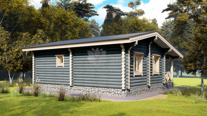 Проект бани Малютка оцилиндрованное бревно