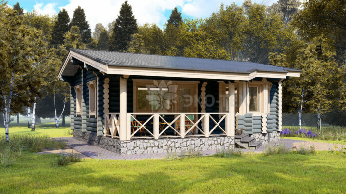 Проект бани Малютка оцилиндрованное бревно