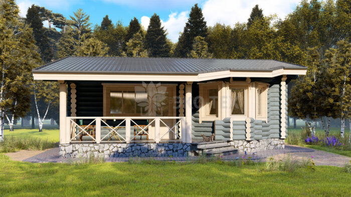 Проект бани Малютка оцилиндрованное бревно