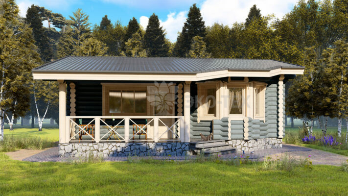 Проект бани Малютка оцилиндрованное бревно