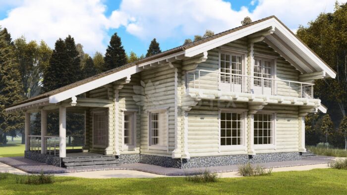 Проект дома Морган оцилиндрованное бревно