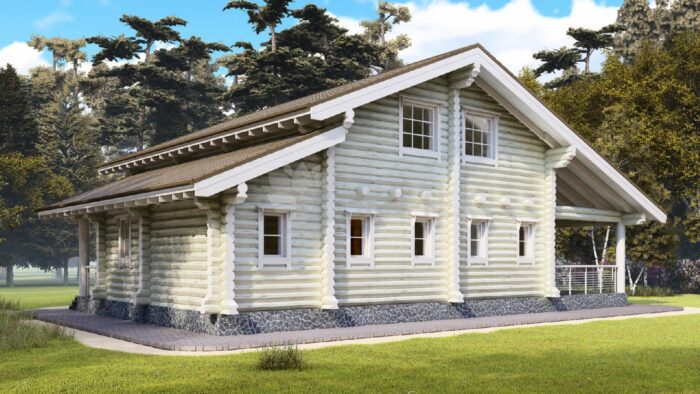 Проект дома Морган оцилиндрованное бревно