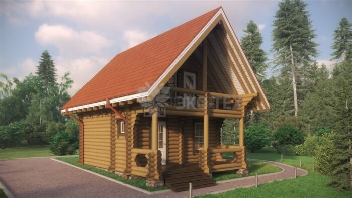 Проект бани Надежда оцилиндрованное бревно