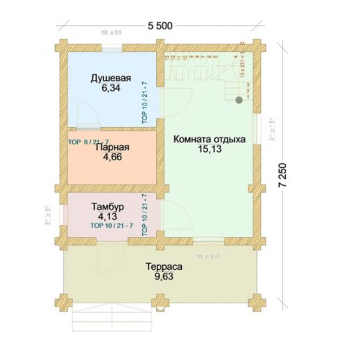 Проект бани Надежда оцилиндрованное бревно