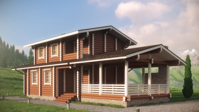 Проект бани Нарва оцилиндрованное бревно