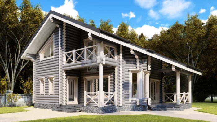 Проект дома Одинцово оцилиндрованное бревно