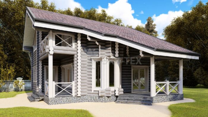 Проект дома Одинцово оцилиндрованное бревно