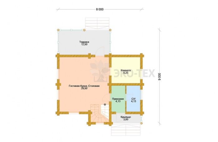 Проект дома Подмосковье оцилиндрованное