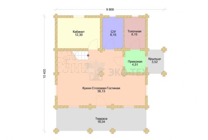 Проект дома Подмосковная сказка-1 оцилиндрованное бревно