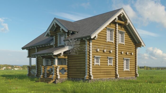 Проект дома Подмосковная сказка-2 оцилиндрованное бревно