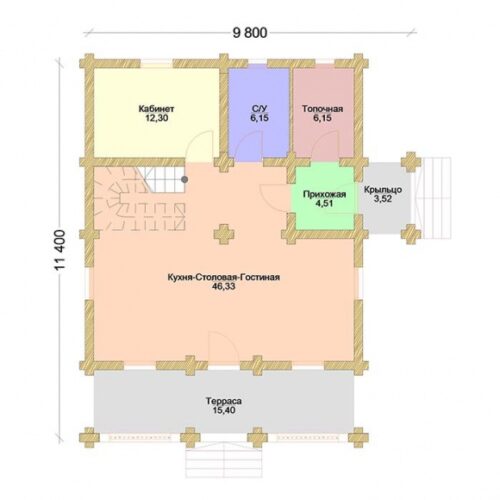 Подмосковная сказка-2 оцилиндрованное бревно планировка