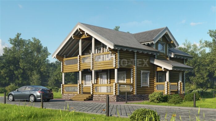 Проект дома ПСК-1 Стандарт оцилиндрованное бревно