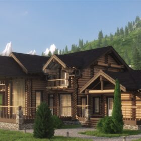 Проект дома Ранчо оцилиндрованное