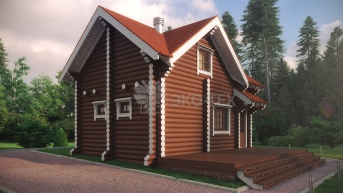 Проект бани Русалка оцилиндрованное бревно