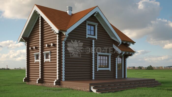 Проект бани Русалка оцилиндрованное бревно