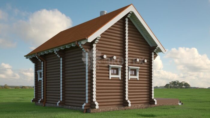 Проект бани Русалка оцилиндрованное бревно