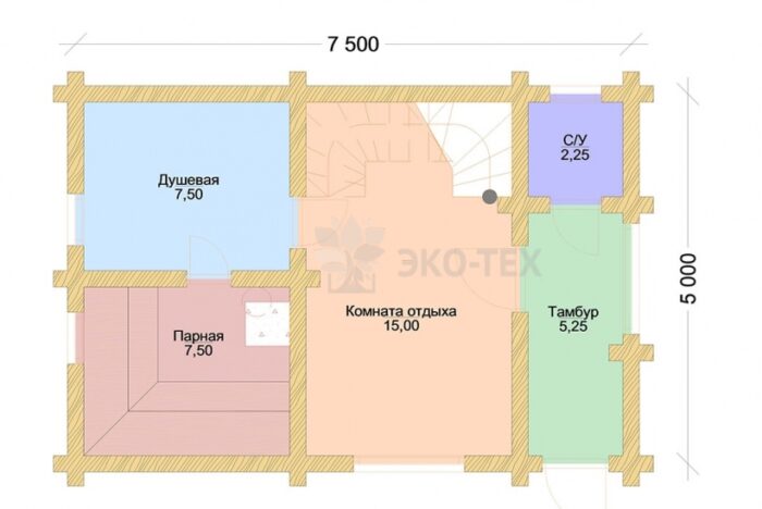 Проект бани Русалка оцилиндрованное бревно