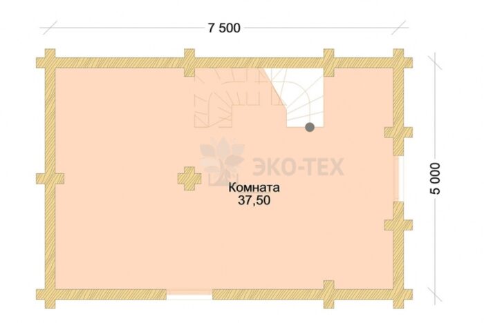 Проект бани Русалка оцилиндрованное бревно