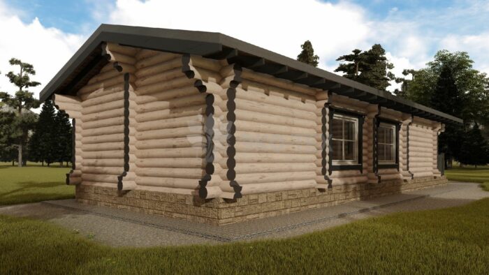 Проект бани Рябина оцилиндрованное бревно