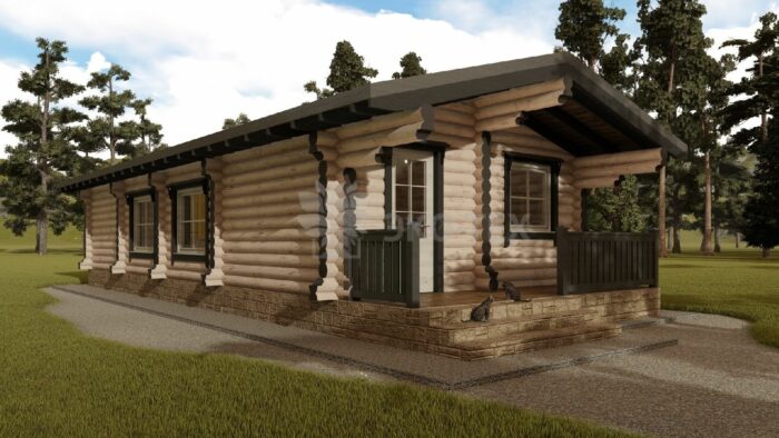 Проект бани Рябина оцилиндрованное бревно