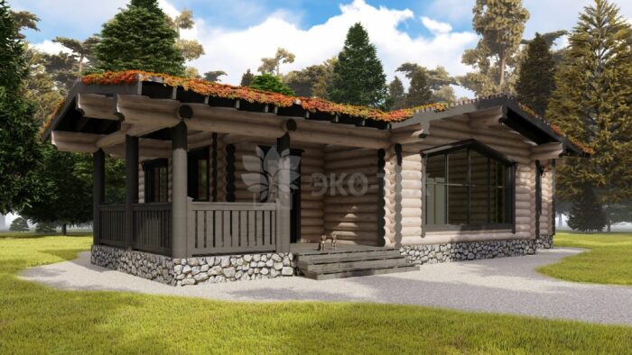 Проект бани Серпухов оцилиндрованное бревно