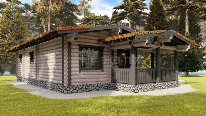 Проект бани Серпухов оцилиндрованное бревно