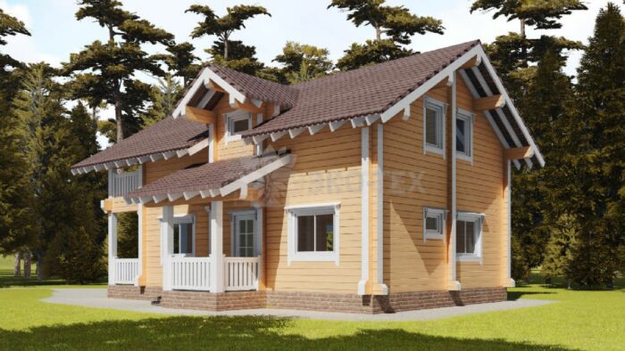 Проект дома Сколково клееный брус