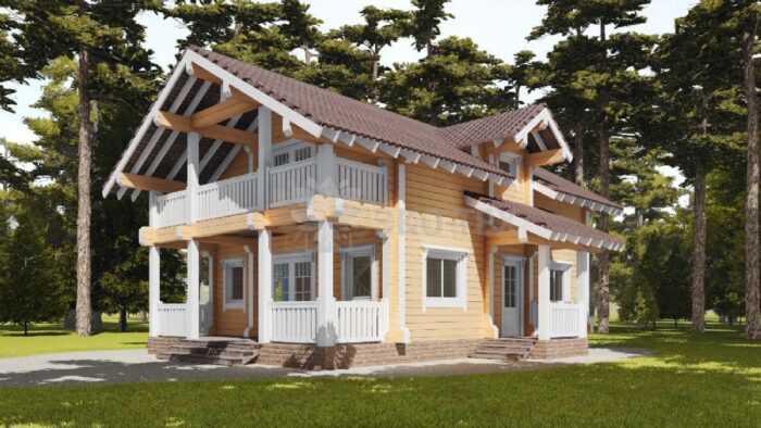 Проект дома Сколково клееный брус