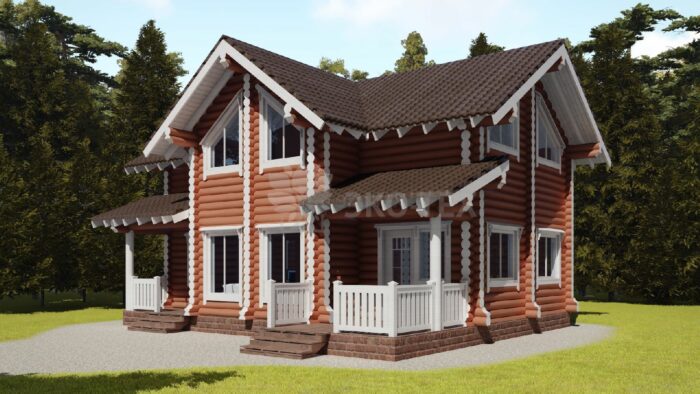 Проект дома Солнцево оцилиндрованное бревно