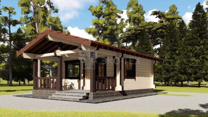 Проект бани Теплая клееный брус