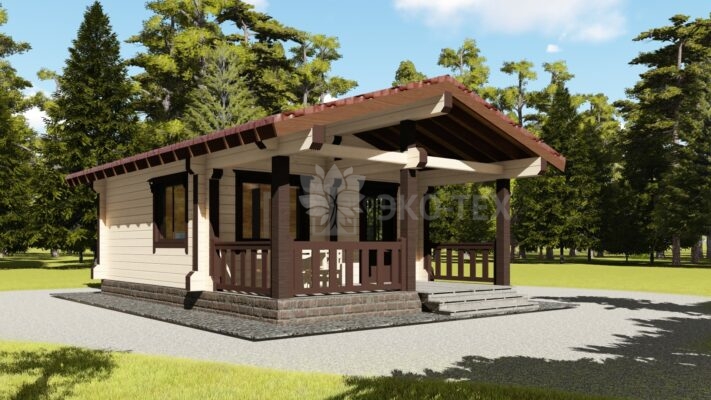 Проект бани Теплая клееный брус