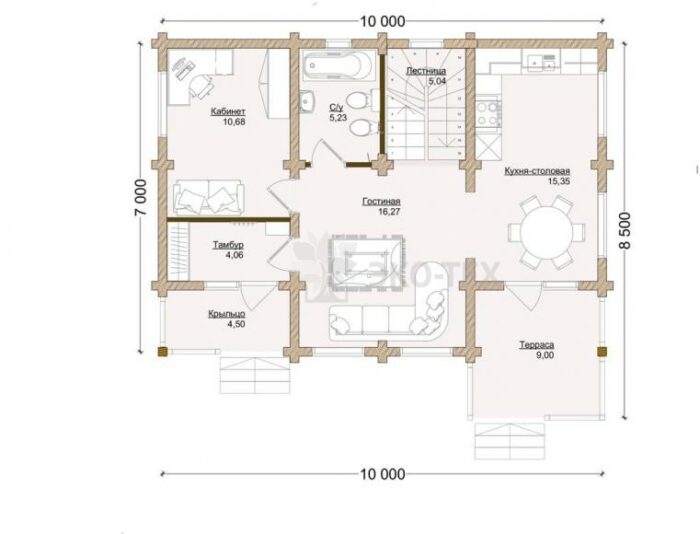 Проект дома Томилино клееный брус