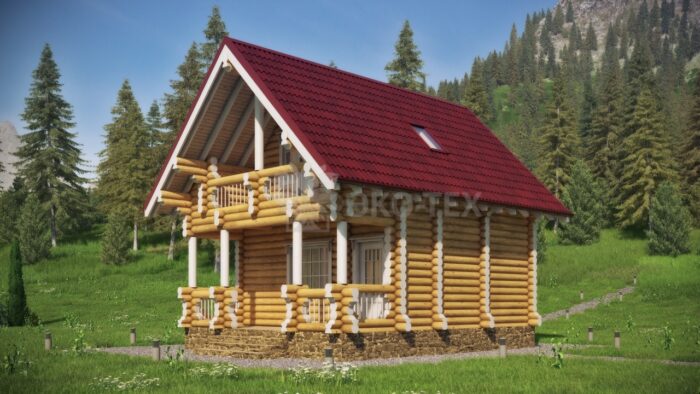 Проект бани Валенсия оцилиндрованное бревно