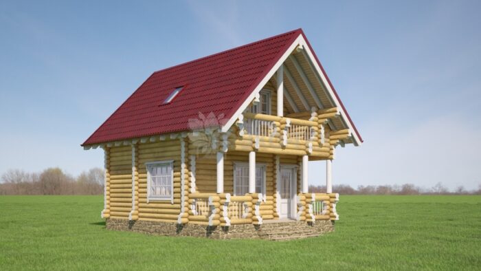 Проект бани Валенсия оцилиндрованное бревно