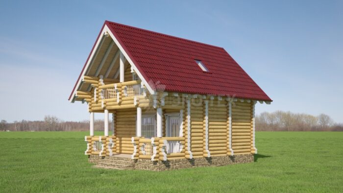 Проект бани Валенсия оцилиндрованное бревно