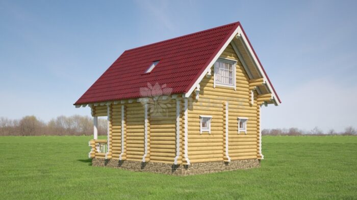 Проект бани Валенсия оцилиндрованное бревно