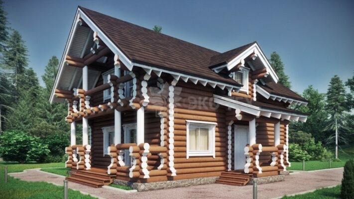 Проект дома Заречье оцилиндрованное бревно