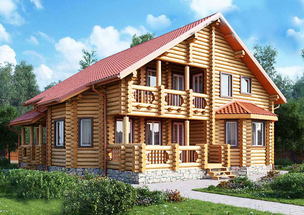 Дом из оцилиндрованного бревна