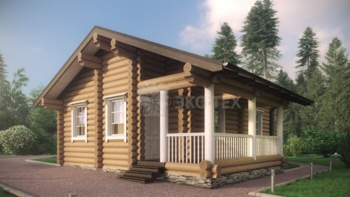 Проект дома Золотые пески оцилиндрованное бревно