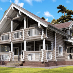 Проект дома Звенигород оцилиндрованное бревно