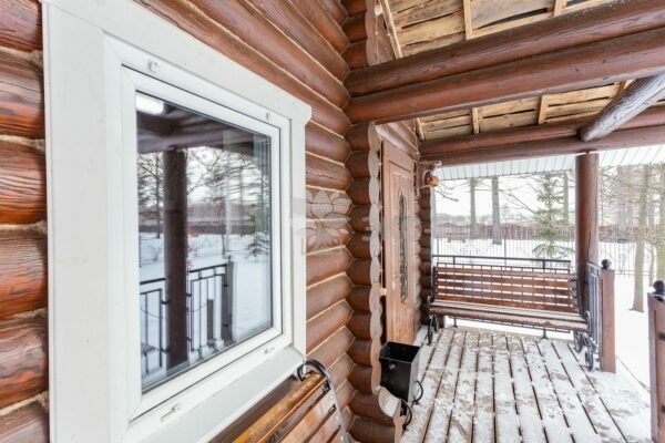 Эко-тех дом,оцилиндрованное бревно, строительство и отделка фото