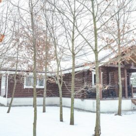 Эко-тех дом,оцилиндрованное бревно, строительство и отделка фото