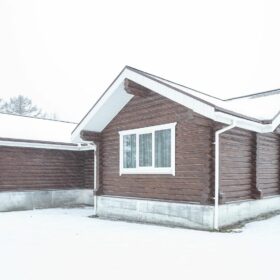 Эко-тех дом,оцилиндрованное бревно, строительство и отделка фото